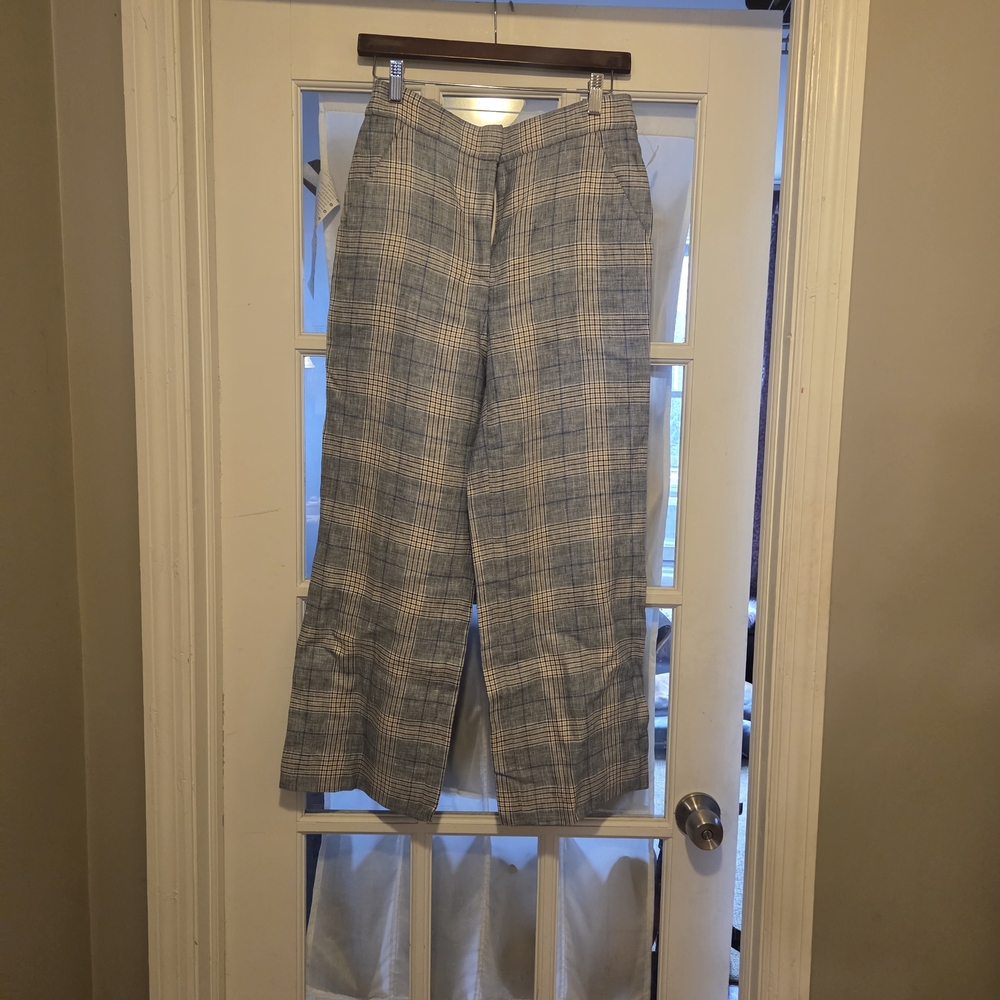 VERONICA BEARD Plaid Wide-Leg Pants Size 4